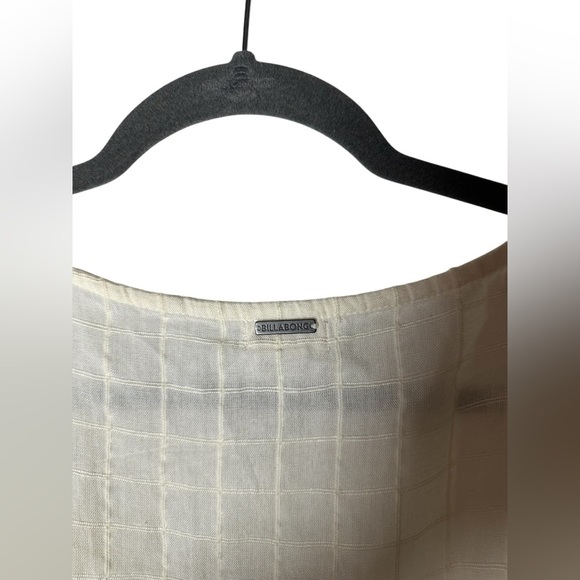 Billabong Ivory Button Front Mini Dress Women’s Small Short Sleeve Tie Waist - Picture 7 of 8